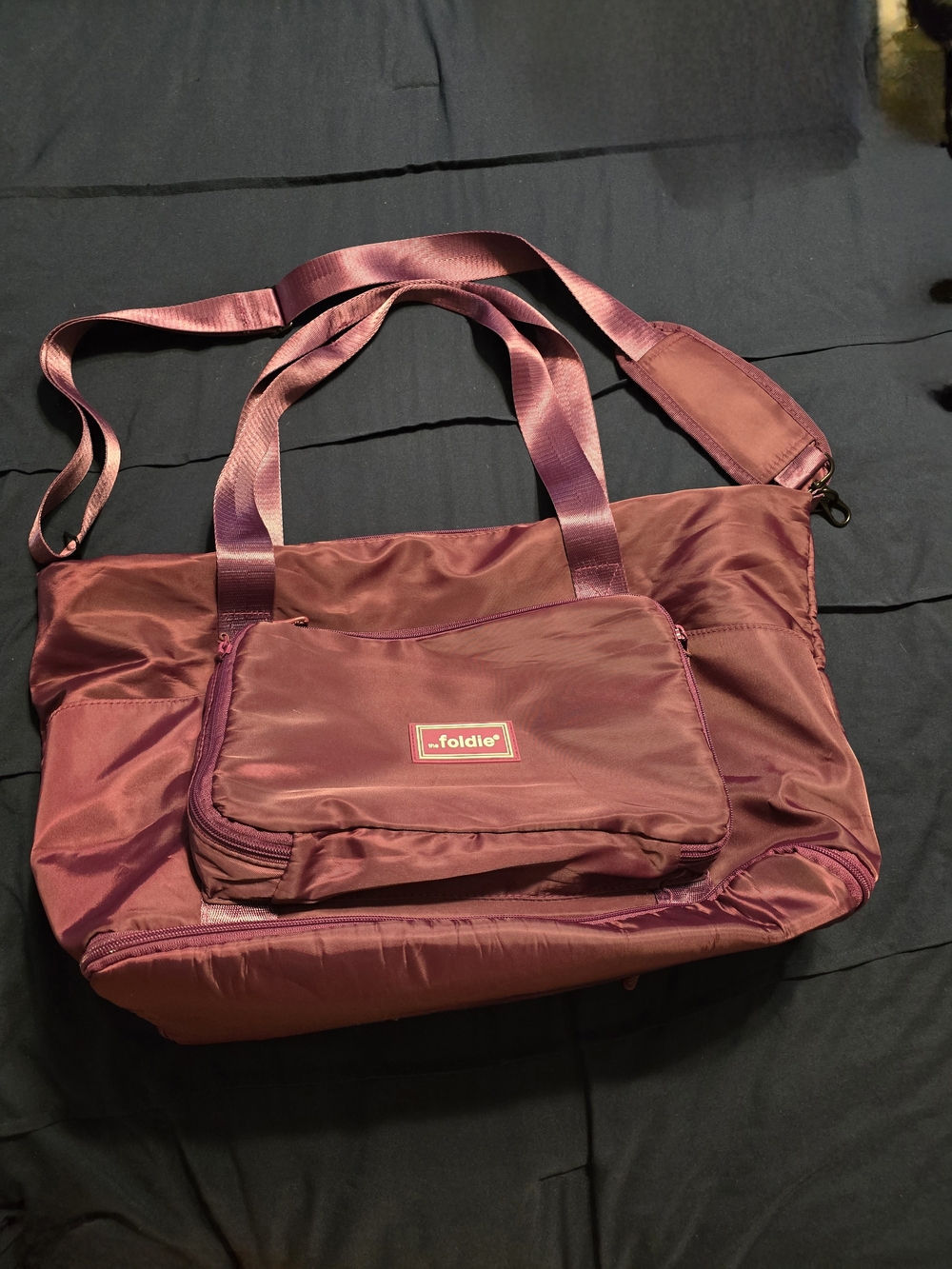 Foldie Women's Foldable/Expandable Overnight Travel Tote Bag - Purple